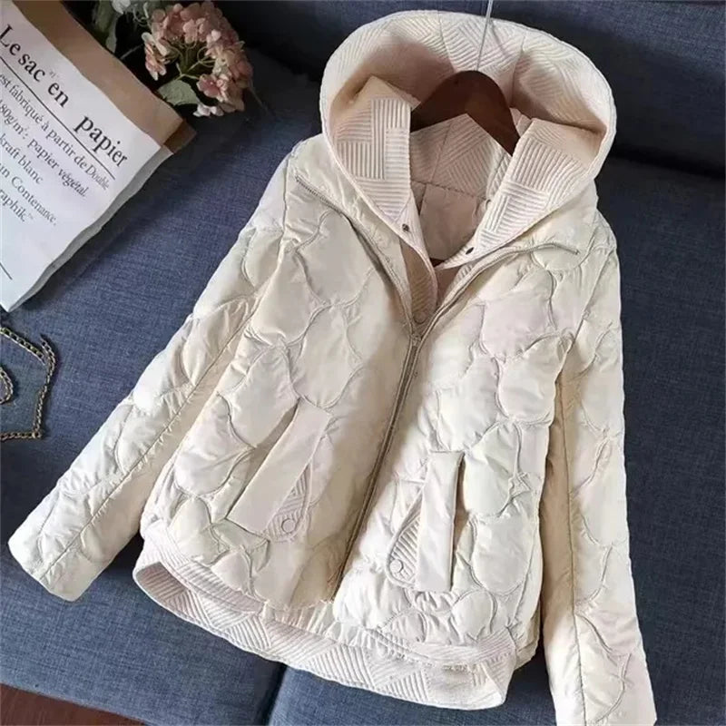 Women's hooded down parka winter jacket slim fit