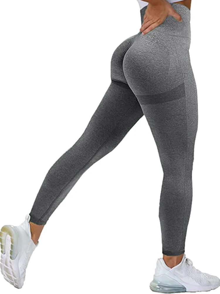 Women's seamless high-waist leggings and long sleeve activewear set