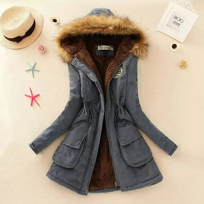 Women's padded cotton autumn winter jacket slim fit