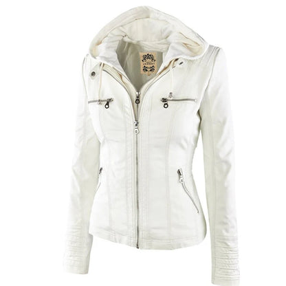 Women's winter waterproof faux leather jackets