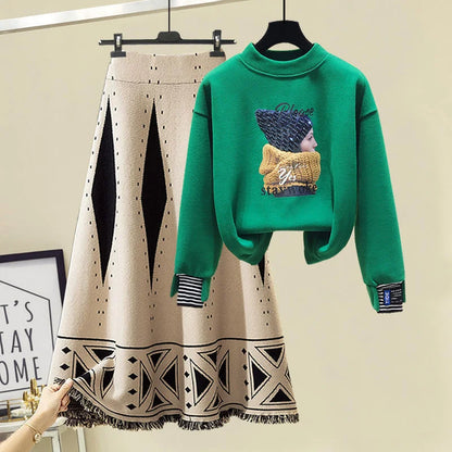 Women's winter knitting two-piece set