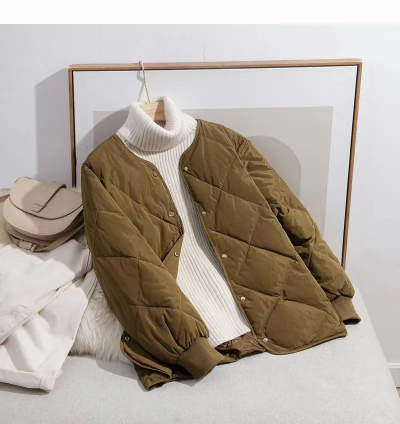 Diamond Check Slim Down Jacket