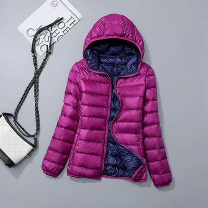 Men’s Puffer Jacket - Quilted Hooded Design - Lightweight Insulated - Zip Closure