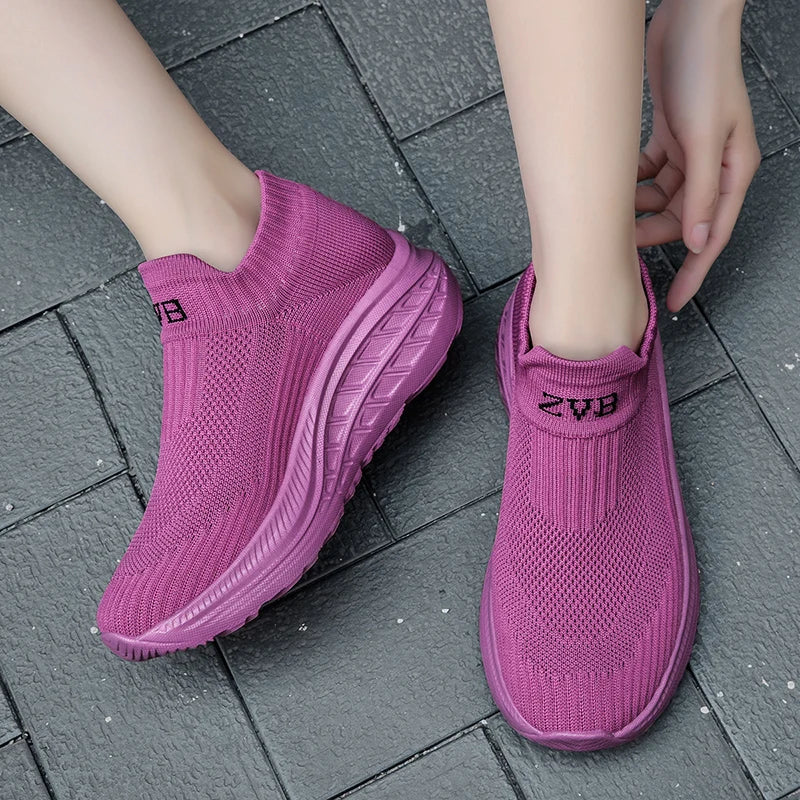 Breathable Knit Lightweight Slip-On Sneakers