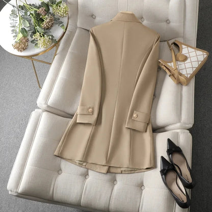 Women's mid-length formal blazer business suit