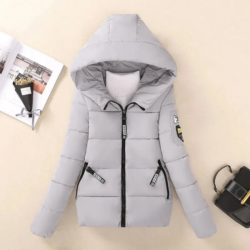 Women's hooded winter parka warm padded jacket