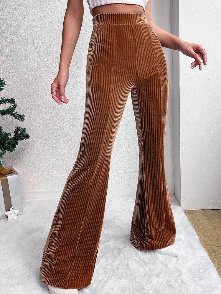 High-Waisted Corduroy Flare Pants