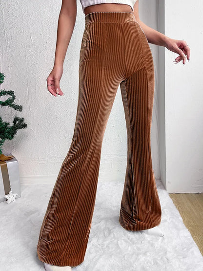 Women's high-waisted corduroy flare pants