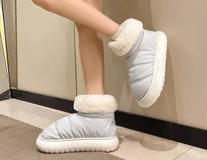 Women's winter waterproof fleece cotton shoes