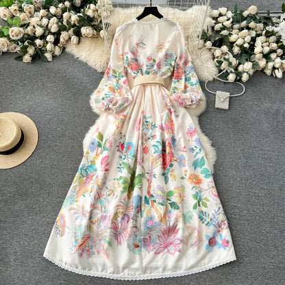 Vintage Elegant Dress for Women - Formal Polyester Gown