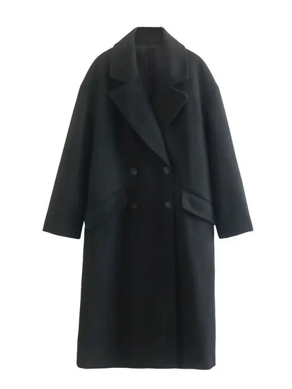 Women's lapel double-breasted trench coat