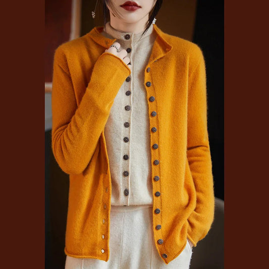 Wool Relaxed Fit Cardigan Sweater 