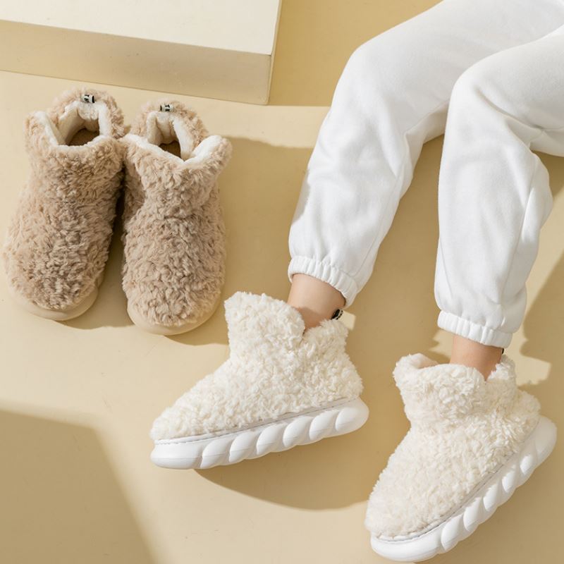 Women's winter non-slip plush slippers