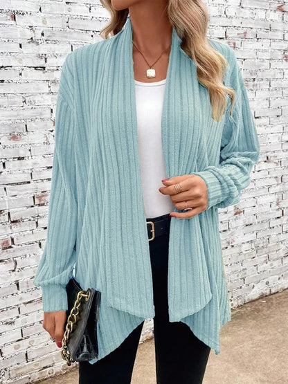 Women’s open-front ribbed cardigan
