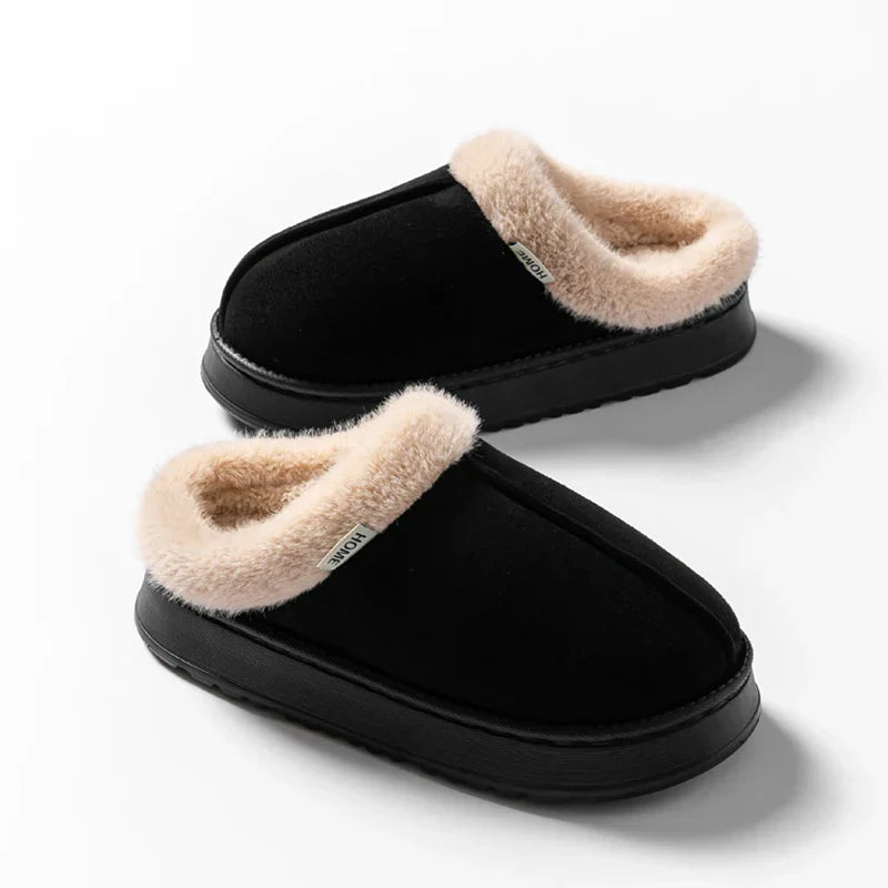 Olivia Comfort Fit Mule Slippers | Slip-On Fur Trim Mule Slippers