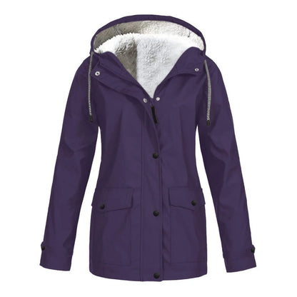 Women's waterproof fleece hooded jacket