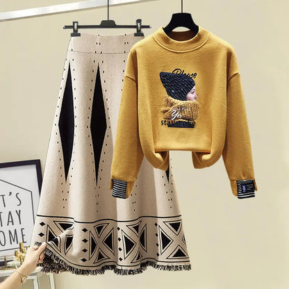 Women's winter knitting two-piece set