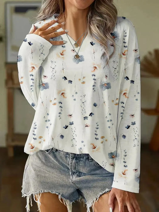 Floral Print Breathable Relaxed Blouse