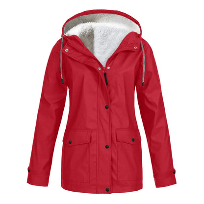 Women's waterproof fleece hooded jacket