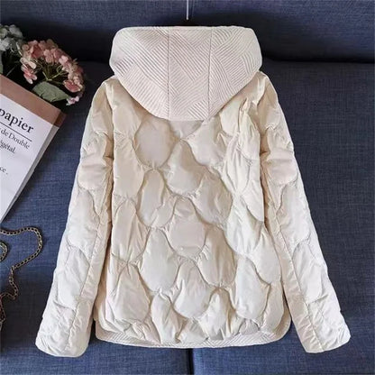 Women's hooded down parka winter jacket slim fit