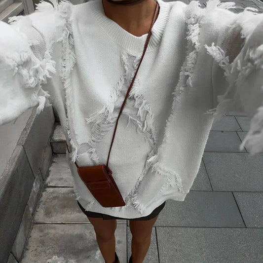Tassel Knitted Retro Style Sweater