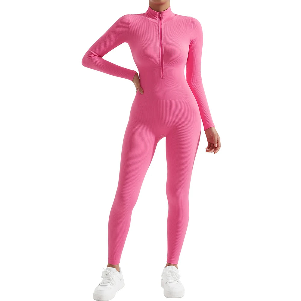 Women's long-sleeve bodycon jumpsuit