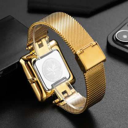 Square Watch | Mesh Strap Minimalist Dial Square Watch