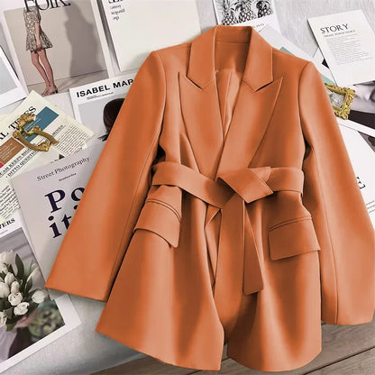 Women's chic belted blazer
