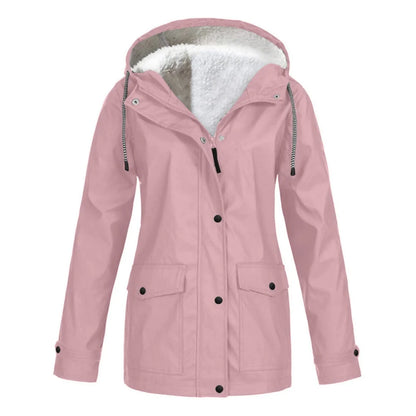 Women's waterproof fleece hooded jacket