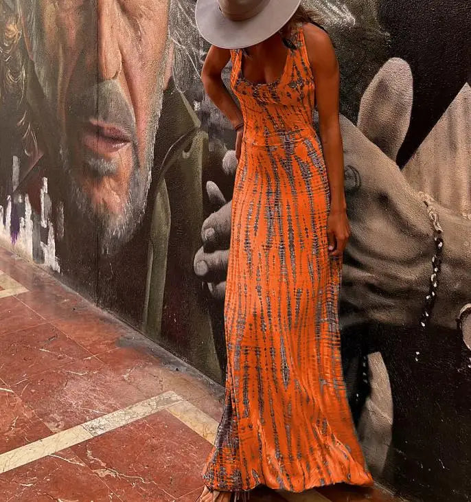 Sleeveless Bohemian Backless Dress for Women