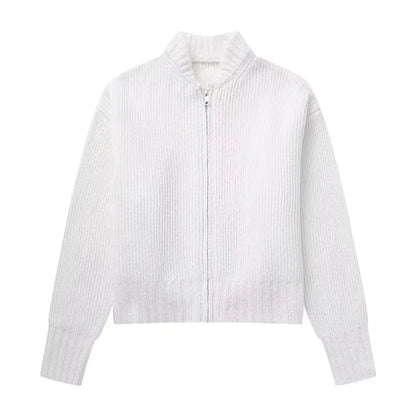 Women's fashionable knitted cardigan sweater