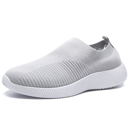 Women's Slip-On Sneakers - Breathable Knit - Lightweight Cushioned Sole - Casual Wear
