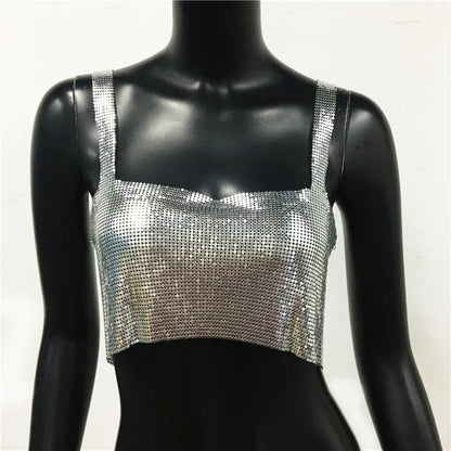 Stylish see-through camisole cropped top for women