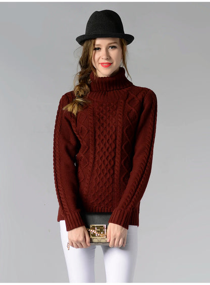 Women’s high collar twisted sweater