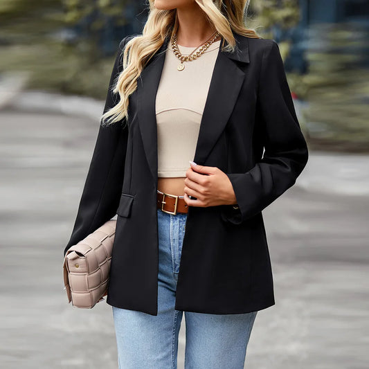 Casual One Button Lapel Blazer