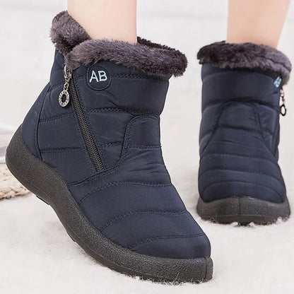 Women’s Snow Boots – Mid-Calf Height – Water-Resistant – Plush Fur Lining – Side Zipper