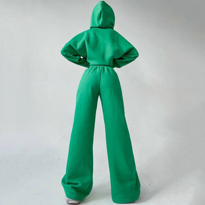 Women's casual loose hoodie sweatshirt and sweatpants set