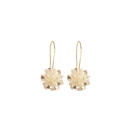 Vicky - long flower ball earrings