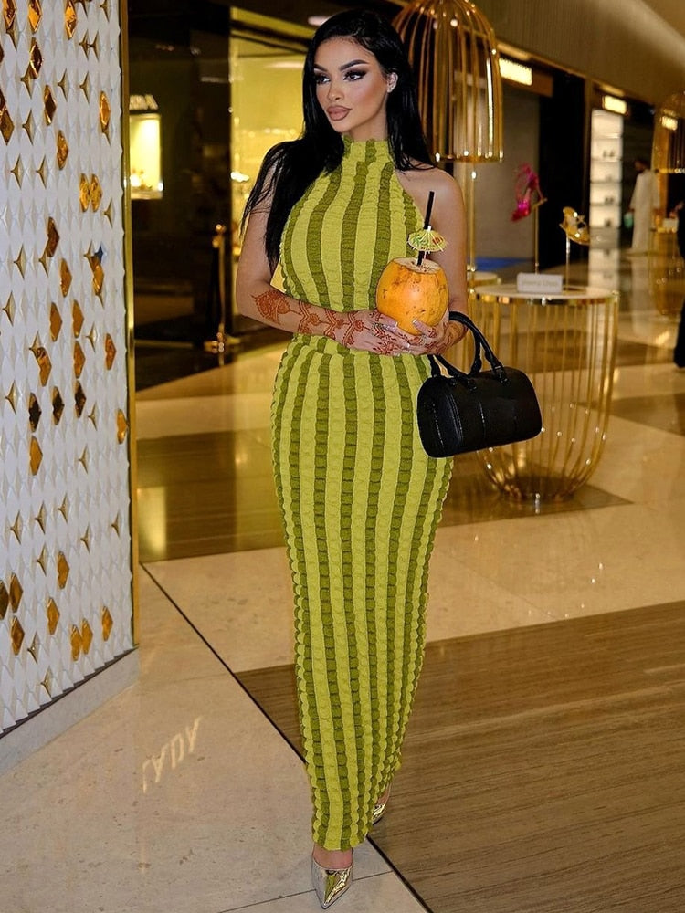 Sleeveless High Neck Dress