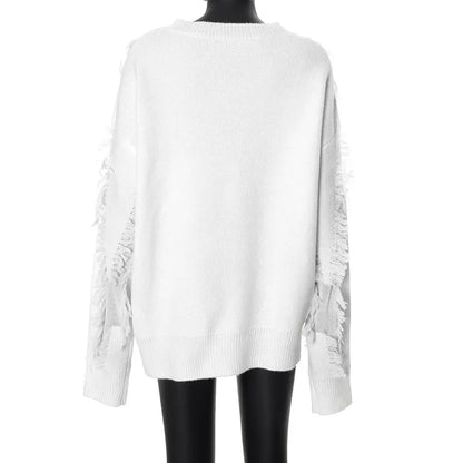 Women's retro tassel knitted sweater