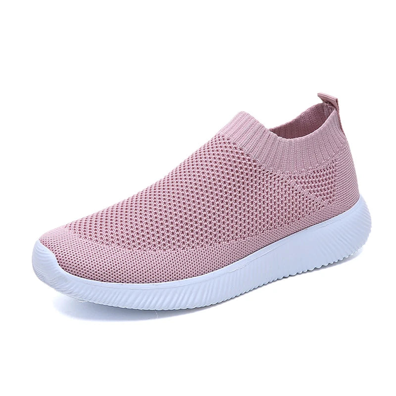 Women's Slip-On Sneakers - Breathable Knit - Lightweight Cushioned Sole - Casual Wear