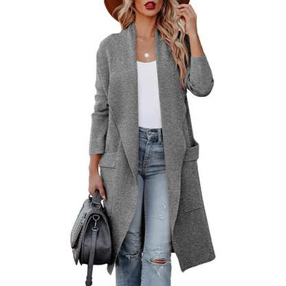 Women's casual warm long coat jacket