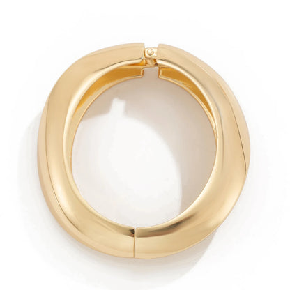 Women's chunky polished metal cuff bracelets