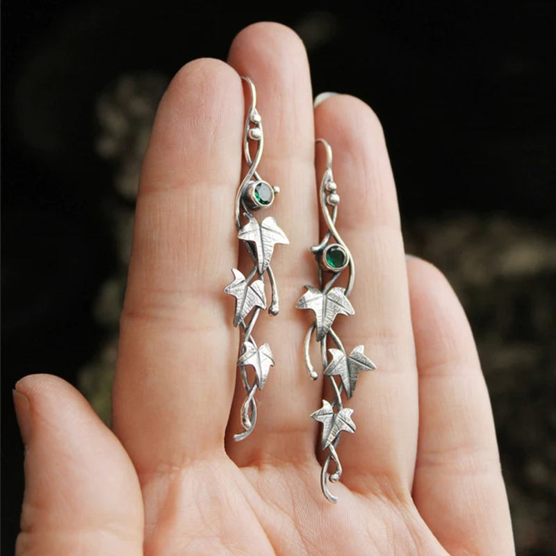 Enchanting vintage leaf elf earrings