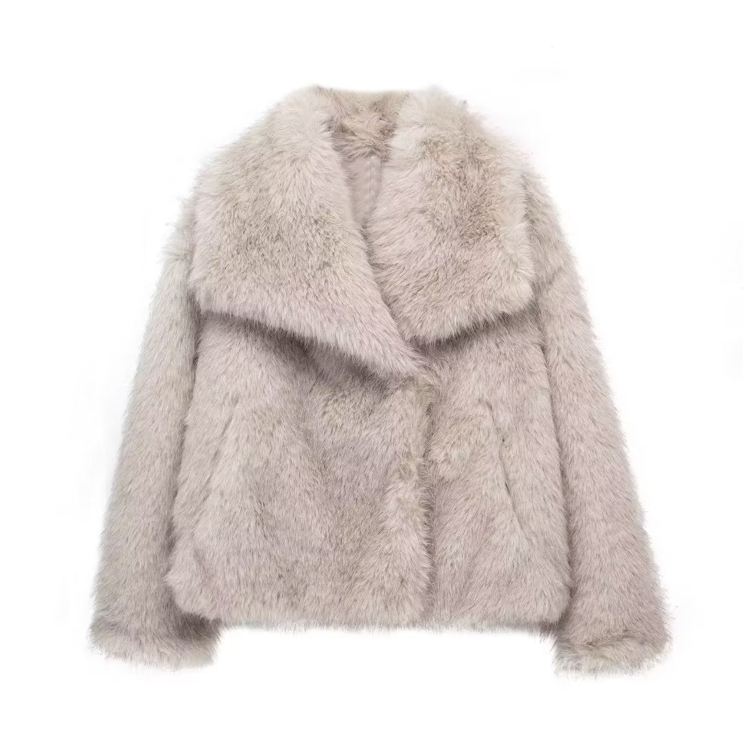Women's oversized fur teddy bear coat