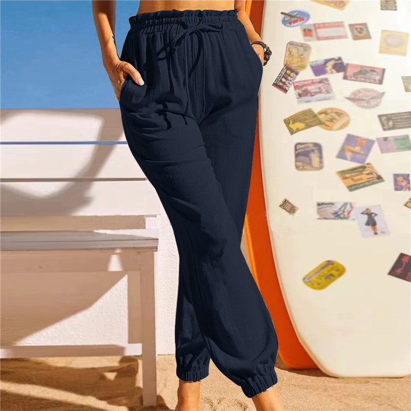 Women’s Jogger Pants - Elastic Waistband - Drawstring - Relaxed Fit - Breathable