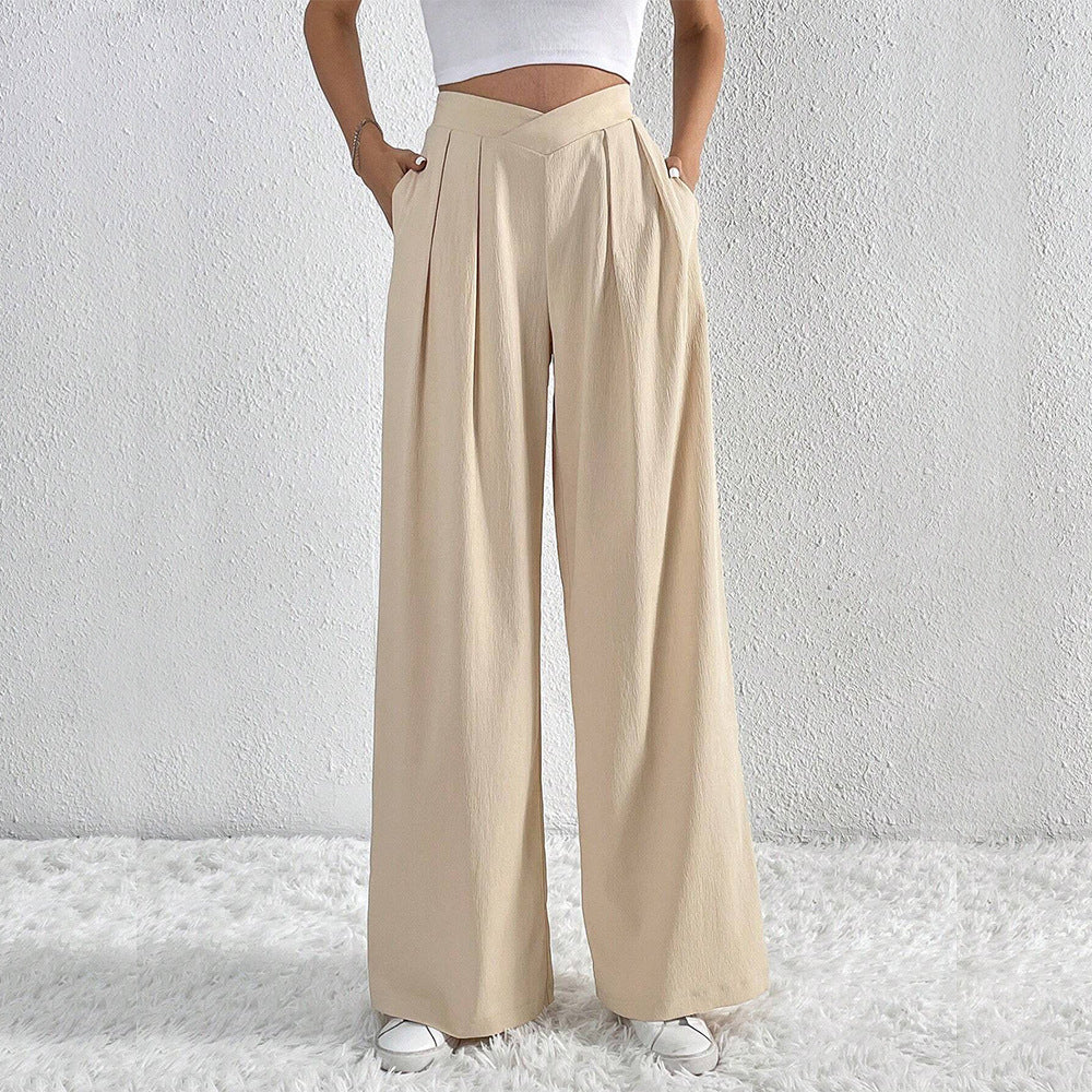 Karlene - pocketed high-waist wide-leg pants