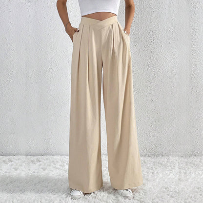 Karlene - pocketed high-waist wide-leg pants