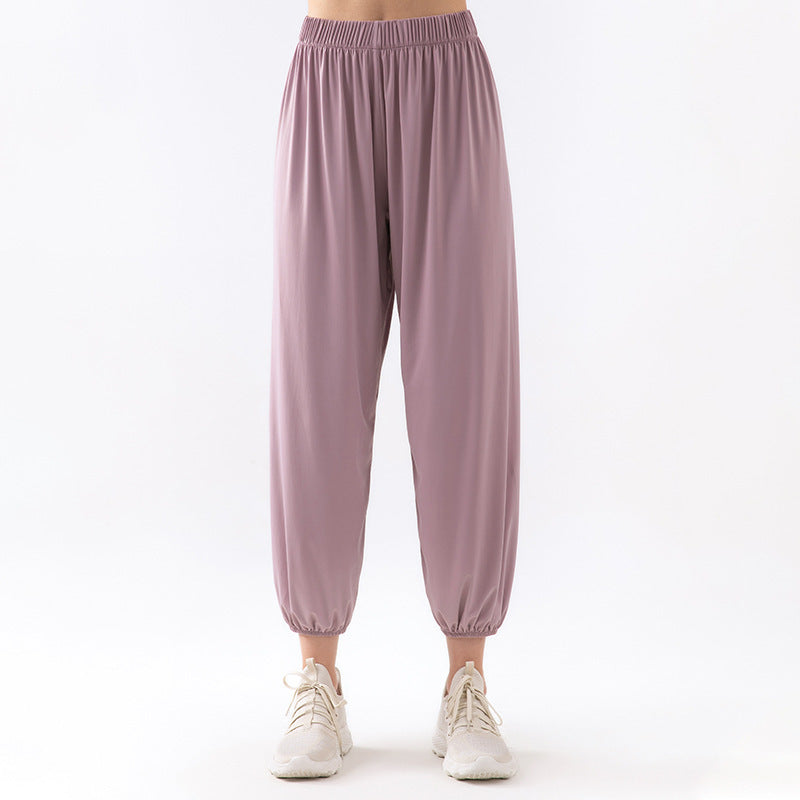 Women’s Jogger Pants - Breathable Fabric - Relaxed Fit - Elastic Waistband - Full Length