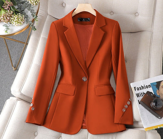 Tailored Fit Single Button Blazer